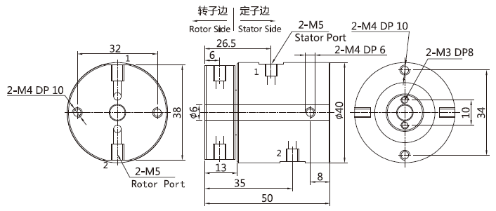 30020043002004系列二通路氣電滑環(huán) 系列滑環(huán)外形圖紙