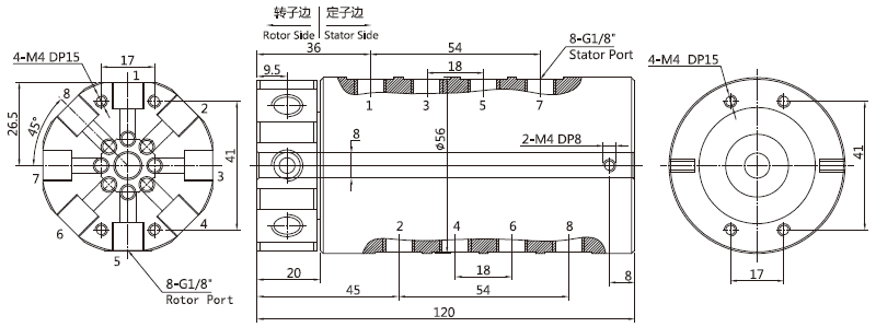 30080063008006系列多通路氣路旋轉接頭 系列滑環(huán)外形圖紙