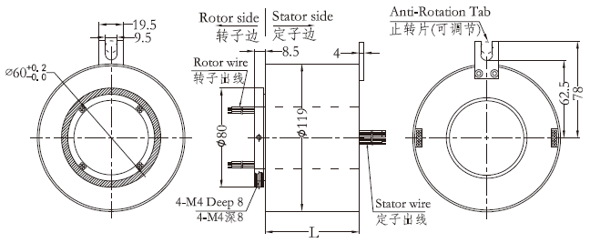 h60119H60119系列過(guò)孔導電滑環(huán) 系列滑環(huán)外形圖紙